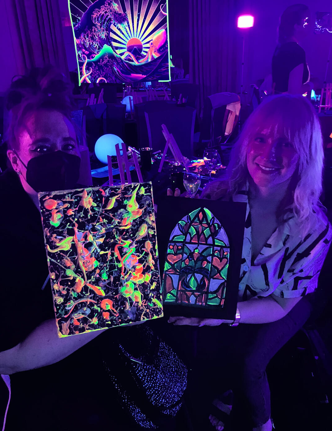 Participants showing off their creations